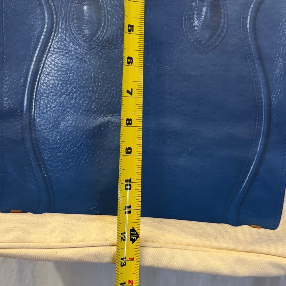 THURSDAY FRIDAY Canvas‎ Tote Bag  Royal Blue Faux Designer Bag Print Large Size - Picture 15 of 16